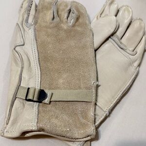 Men's Leather and Suede Work Gloves — Cream
